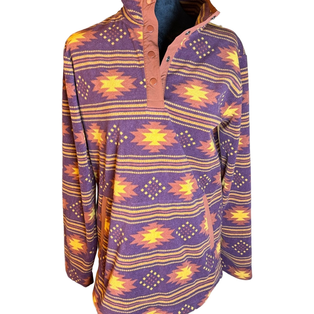 Duluth Trading Co. Aztec Fleece Pullover Sweater Size Small